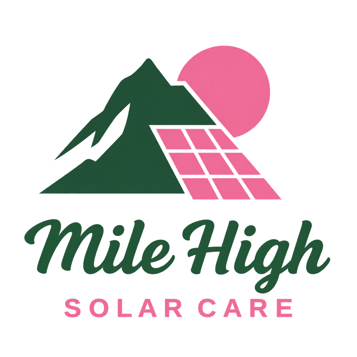 Mile High Solar Care October logo in green and pink