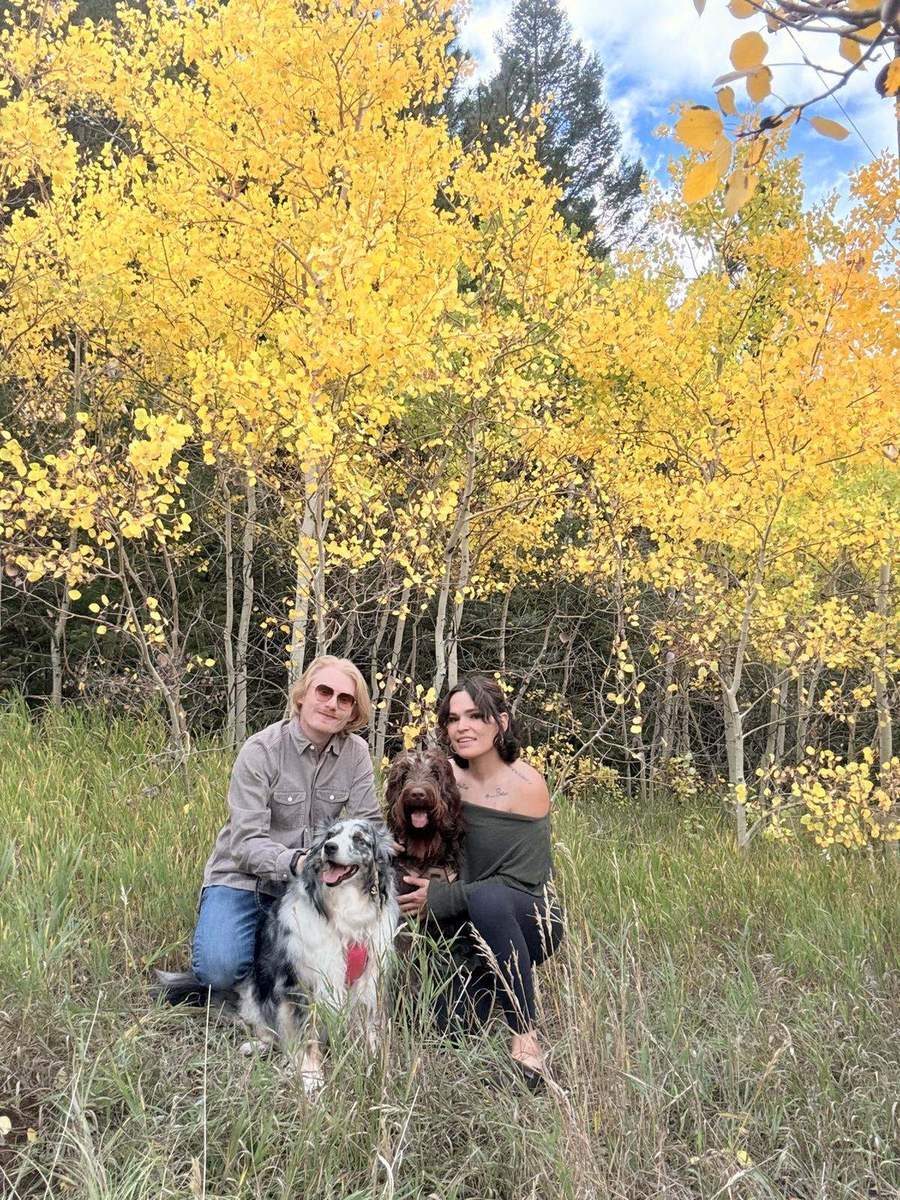 Jeremy, Meral, Gracie and Aurora among golden aspens